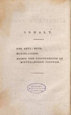 C.M. Wielands Sämmtliche Werke, Zweyter Band. Supplemente
