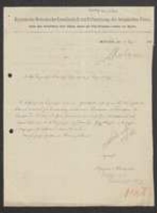 Brief von Georg Holzner von Bayerische Botanische Gesellschaft zur Erforschung der Heimischen Flora an Regensburgische Botanische Gesellschaft