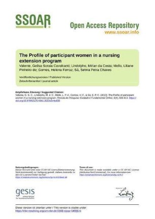 The Profile of participant women in a nursing extension program