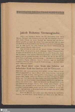 IV. Jakob Böhmes Sternenglaube