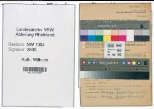 Entnazifizierung Wilhelm Rath , geb. 02.05.1898 (Mechaniker)
