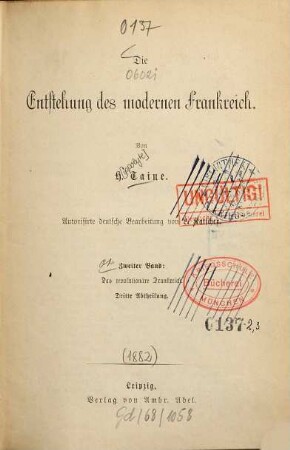Die Entstehung des modernen Frankreich, 2. Das revolutionäre Frankreich ; 3