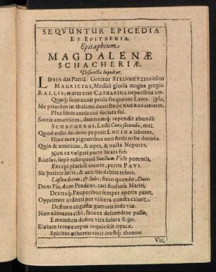 Epicedia et Epitaphia