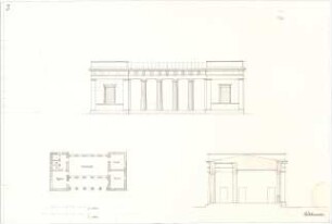 Bühlmann, Josef; Wachhaus - Grundriss, Ansicht, Querschnitt