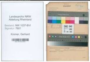 Entnazifizierung Gerhard Kromer , geb. 27.01.1898 (Richtmeister)
