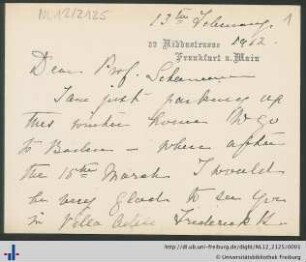 Nachlass L. Schemann (NL 12/2125) : Briefe von Sophie Jay an Ludwig Schemann
