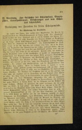 Vereinigung von Freunden der freien Schulgemeinde : die Gliederung der Großstädte
