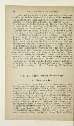 VIII. Die Kämpfe um die Alleinherrschaft
