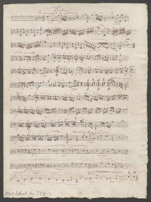 Fantasies, cl, pf, vl, pf, Es-Dur, Arr - BSB Mus.Schott.Ha 2758-3 : [heading:] Violino // Andantino maestoso