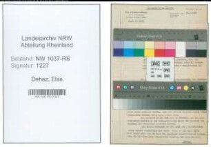Entnazifizierung Else Dehez , geb. 28.05.1906 (Lehrerin)
