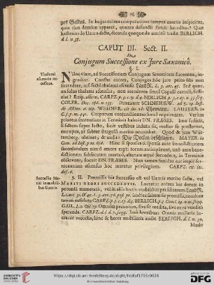 Sect. II: De Conjugum Successione ex Jure Saxonico