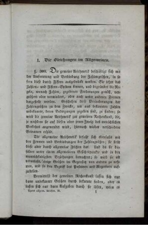 I. Die Gleichungen im Allgemeinen.
