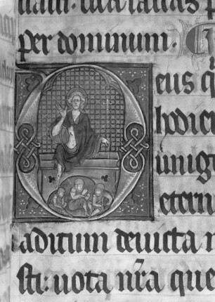 Sacramentaire à l'usage de Senlis — Initial D mit Auferstehung Christi, Folio fol. 74 v