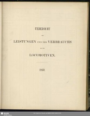 Uebersicht der Leistungen und des Verbrauchs bei den Locomotiven : 1860