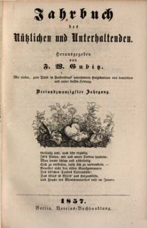 Jahrbuch des Nützlichen und Unterhaltenden. 23. 1857