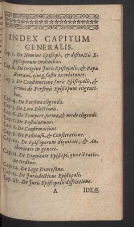 Index capitum generalis.
