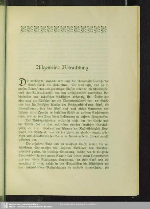 Allgemeine Betrachtungen