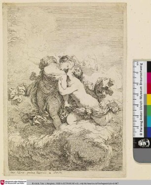 [Zwei Frauen auf Wolken; Deux femmes sur un nuage]