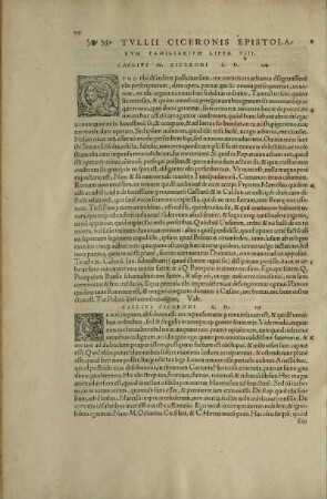 M. Tvllii Ciceronis Epistolarvm Familiarivm Liber VIII.