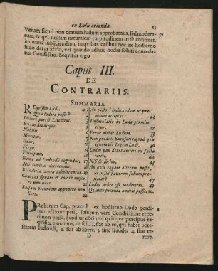 Caput III. De Contrariis.