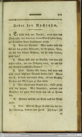 Ueber den Nachruhm