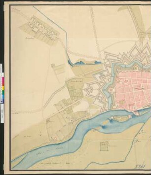 Plan der Stadt und Festung Brieg : so wie Selbige mit seinen Environs sich gegenwärtig befindet