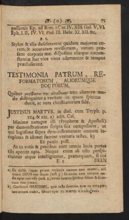 Testimonia Patrum, Reformatorum, Aliorumque Doctorum, ...
