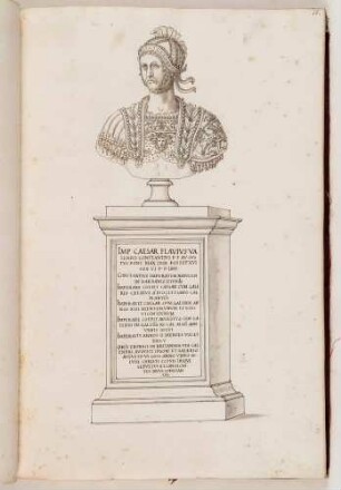 Bildnisbüste des römischen Kaisers Constantius I., in: Series continuata omnium Imperatorum [...], Bd. 2, Bl. 16