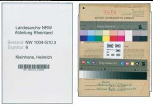 Entnazifizierung Heinrich Kleinhans , geb. 26.03.1894 (Schreiner)