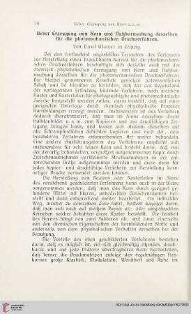 21: Ueber Erzeugung von Korn und Nutzbarmachung desselben für die photomechanischen Druckverfahren