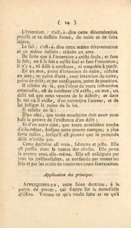 Application des principes