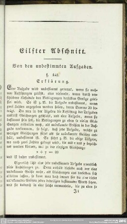 Eilfter Abschnitt. Von den unbestimmten Aufgaben