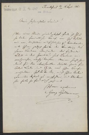 Brief an Friedrich Wilhelm Jähns : 16.09.1865