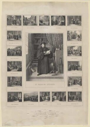 Bildnis des Martin Luther mit Darstellungen aus seinem Leben