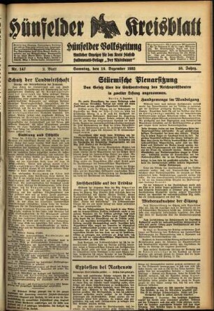 Zweite Ausgabe vom Samstag, den 10. Dezember 1932.