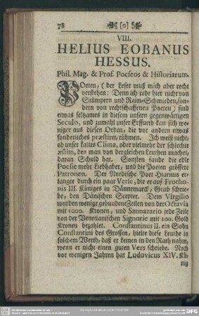 VIII. Helius Eobanus Hessus