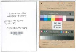 Entnazifizierung Wolfgang Tscharntke , geb. 09.04.1917 (Zollangestellter)