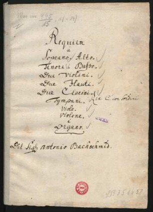 Requiems; V (4), orch, org; c-Moll; SchE Missa 17