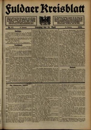 Ausgabe vom Dienstag, den 28. April 1914.