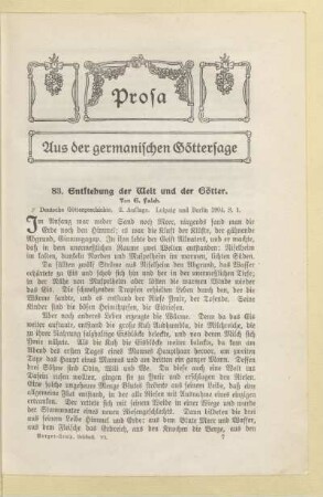 Aus der germanischen Göttersage