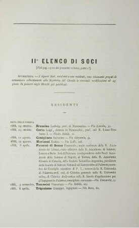 II° elenco di soci.
