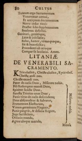 80-84, Litaniae De Venerabili Sacramento; ...