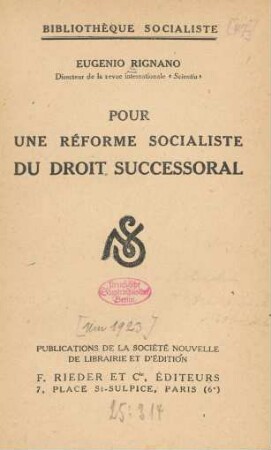 Pour une réforme socialiste du droit successoral