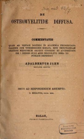 De osteomyelitide diffusa : Diss. inaug.