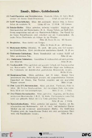 Email-, Silber-, Goldschmuck (Nr. 358 - 373)