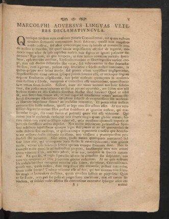 Marcolphi Adversus Linguas Veteres Declamatiuncula.