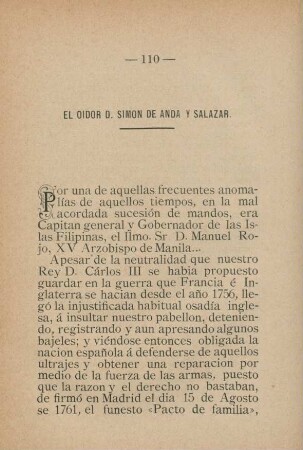 El Oidor D. Simon de Anda y Salazar