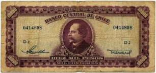 Geldschein, 10.000 Pesos, 1947?
