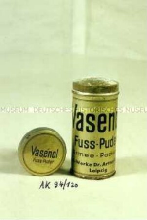Dose Fuß-Puder "Vasenol" (Armeepackung)