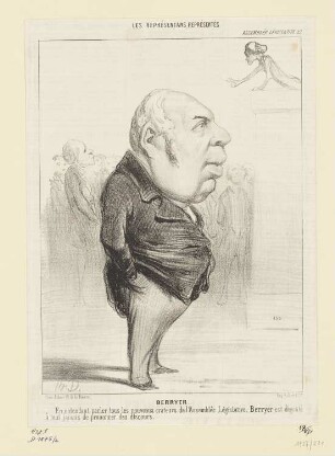 Berryer, Blatt 27 der Folge "Assemblée Législative" aus: "Les Représentants représentés“, in: "Le Charivari", Paris 1850